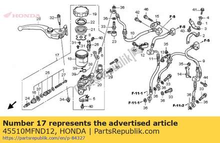 Cylinder sub assy., fr. brake master 45510MFND12 Honda