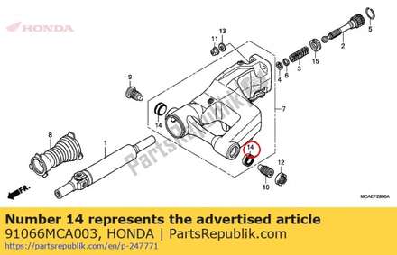 Bearing, taper roller, 25x47x15 91066MCA003 Honda