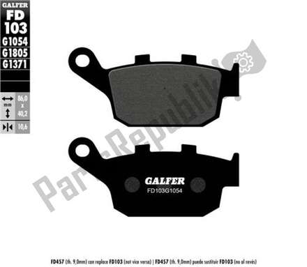 Semi-metallic brake pads FD103G1054 Galfer