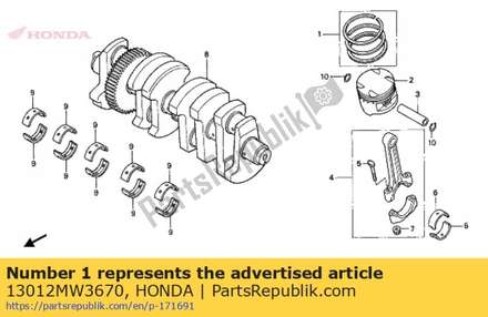 Ring set, piston (0.25) ( 13012MW3670 Honda