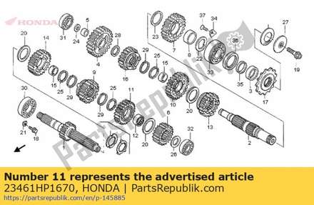 Gear, mainshaft fourth (2 23461HP1670 Honda