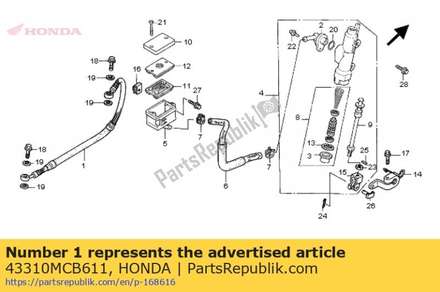 Hose comp., rr. brake 43310MCB611 Honda