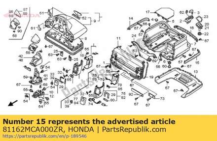 Molding, l. trunk side *n 81162MCA000ZR Honda