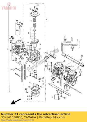 Throttle screw set 36Y141030000 Yamaha