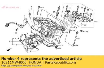 Insulator, throttle body 16211MW4000 Honda