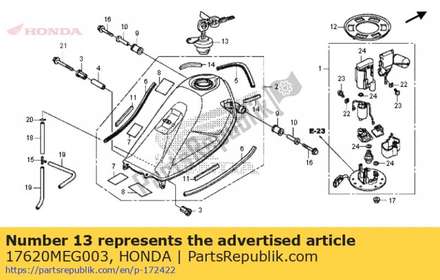 Cap comp., fuel filler (honda lock) 17620MEG003 Honda