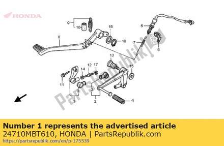 Arm comp., gear change 24710MBT610 Honda
