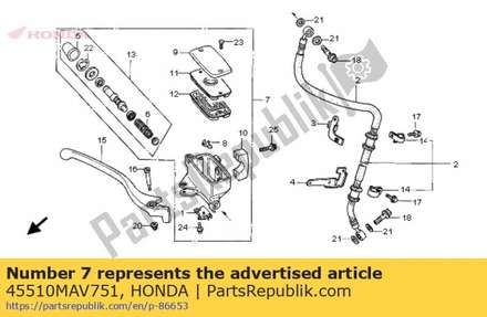Cylinder sub assy., fr. brake master(nissin) 45510MAV751 Honda