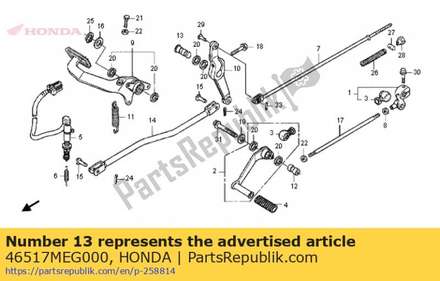 Shaft, rr. brake pivot 46517MEG000 Honda