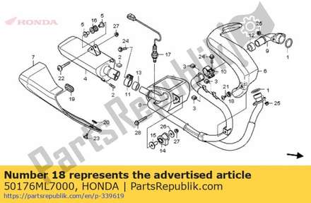 Rubber, heat guard mounting 50176ML7000 Honda