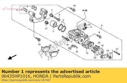 Pad set, rr. brake 06435HP1016 Honda