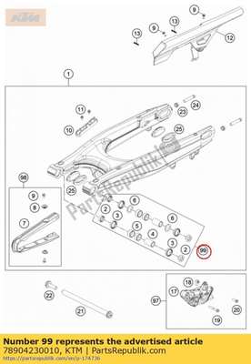 Swingarm repair kit  sx-f/xc-f 78904230010 KTM