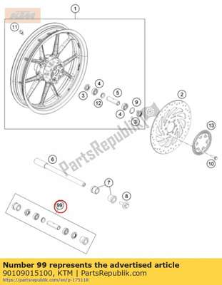Front wheel rep. kit 90109015100 KTM