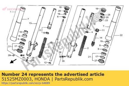 Pipe, l. slide 51525MZ0003 Honda