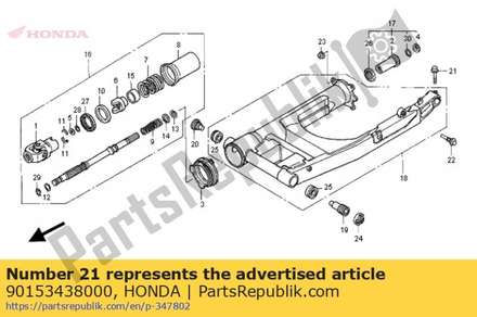 Bolt, steering handle set 90153438000 Honda