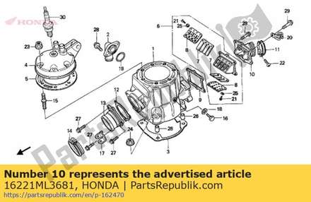 Insulator, carburetor 16221ML3681 Honda