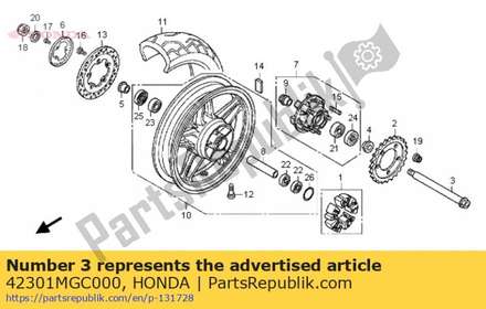 Axle, rr. wheel 42301MGC000 Honda