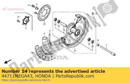 Tire, fr. (dunlop) (120/9 44711MEGA43 Honda