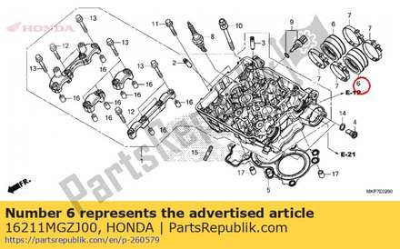 Insulator, throttle body 16211MGZJ00 Honda