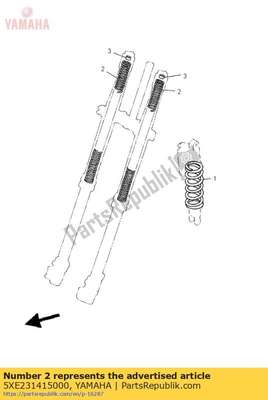 Spring, front fork 5XE231415000 Yamaha