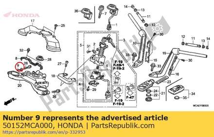 Guide, throttle cable 50152MCA000 Honda