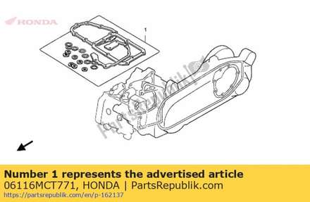 Washer o-ring kit b 06116MCT771 Honda
