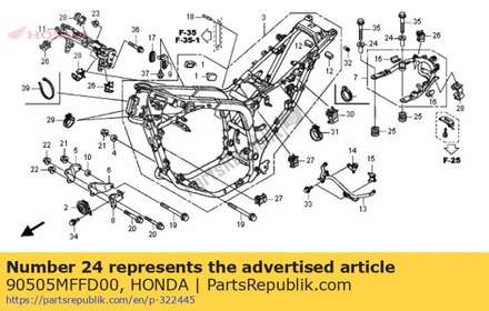 Collar, rr. pipe mounting 90505MFFD00 Honda