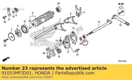 Bearing, needle, 12x16x10 91053MFJD01 Honda