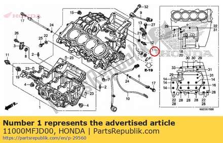 Crankcase set 11000MFJD00 Honda