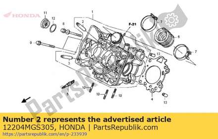 Guide, in. valve (o.s.) 12204MGS305 Honda