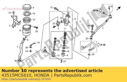 Guide,rr m/c hose 43515MCS610 Honda