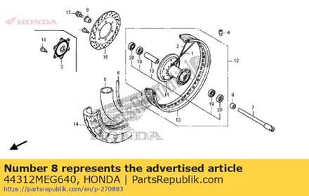 Collar, l. fr. wheel side 44312MEG640 Honda