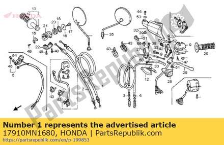 Cable comp. a, throttle 17910MN1680 Honda