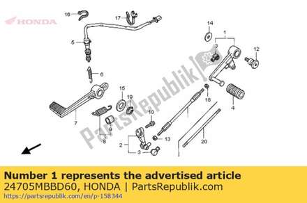 Pedal comp., change 24705MBBD60 Honda
