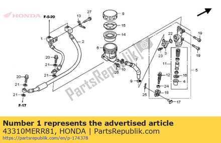 Hose comp. a, rr. brake 43310MERR81 Honda