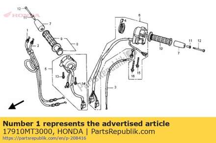 Cable comp. a, throttle 17910MT3000 Honda