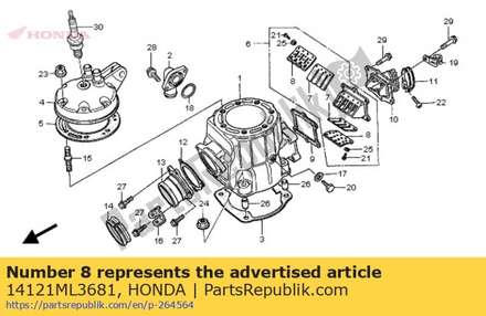 Stopper, reed valve 14121ML3681 Honda