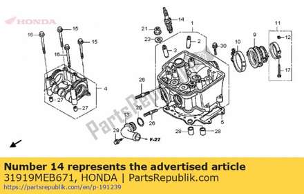 Plug, spark (ifr9h11) (ng 31919MEB671 Honda