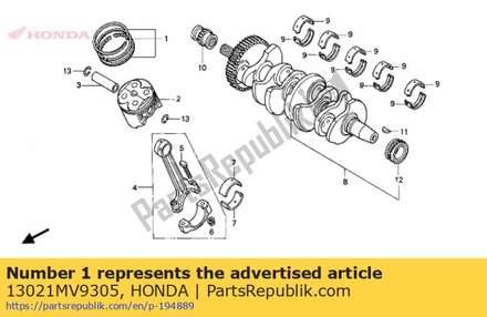 Ring set, piston (0.25) 13021MV9305 Honda
