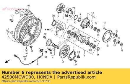 Holder comp., bearing 42500MCWD00 Honda