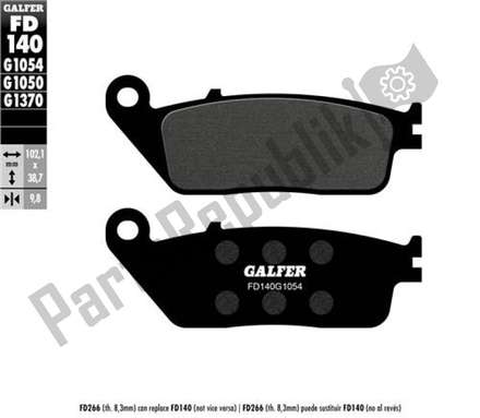 Semi-metallic brake pads FD140G1054 Galfer