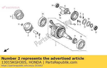 Ring set, piston(1.00) 13015KGH305 Honda