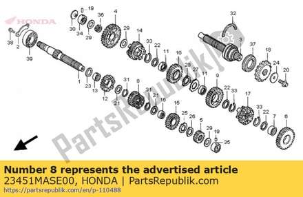 Gear, mainshaft third & fourth (15t/19t) 23451MASE00 Honda