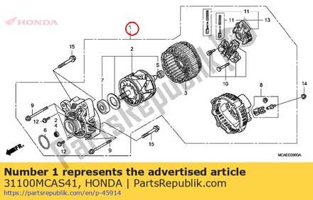 Alternator / generator 31100MCAS41 Honda