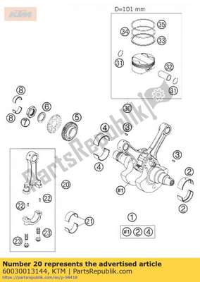 Connecting rod cpl. 04 60030013144 KTM