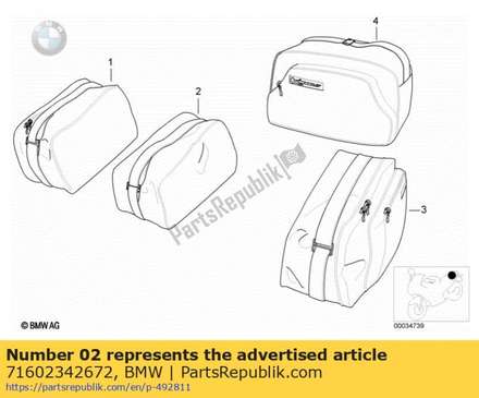 Interior bag f case, large - re              71602342672 BMW