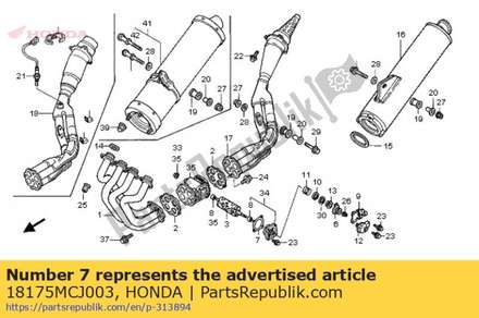 Gasket, cover 18175MCJ003 Honda
