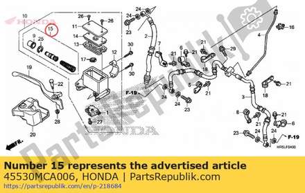 Piston set, fr. master cylinder 45530MCA006 Honda