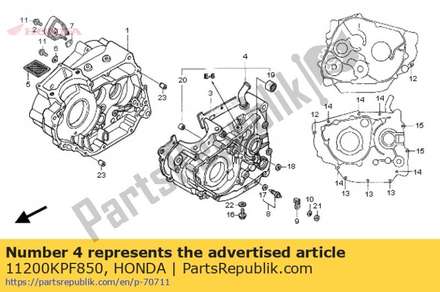 Crankcase comp., l. 11200KPF850 Honda