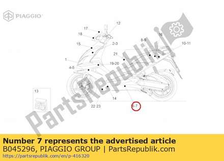 Lh underpanel dec. "aprilia racing" B045296 Piaggio Group